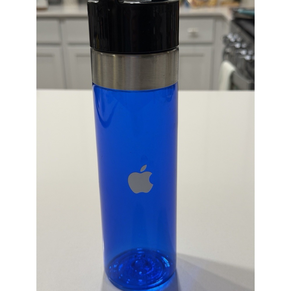 Apple 20oz Water Bottle Blue Tritan BPA Free H2GO Logo